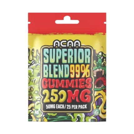 ACAN Superior Blend 99% Gummies 50mg each 5 pack 250mg total high dose THC free lab tested gummies