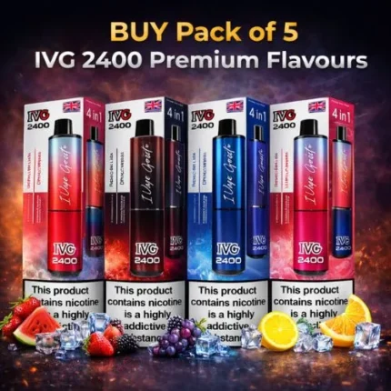 Pack of 5 IVG 2400 Premium Flavours – Vape Collection
